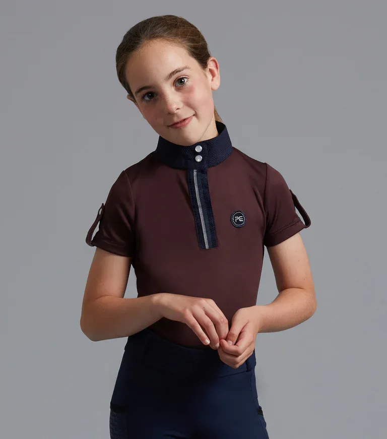 PEI Amia Girls Riding Shirt (Burgundy)