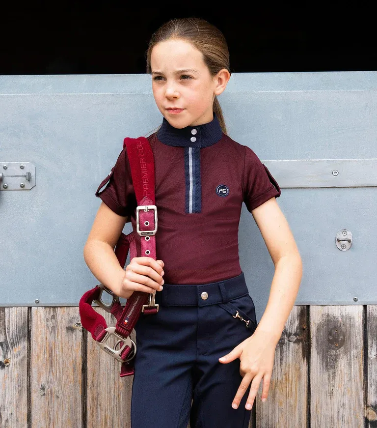 PEI Amia Girls Riding Shirt (Burgundy)