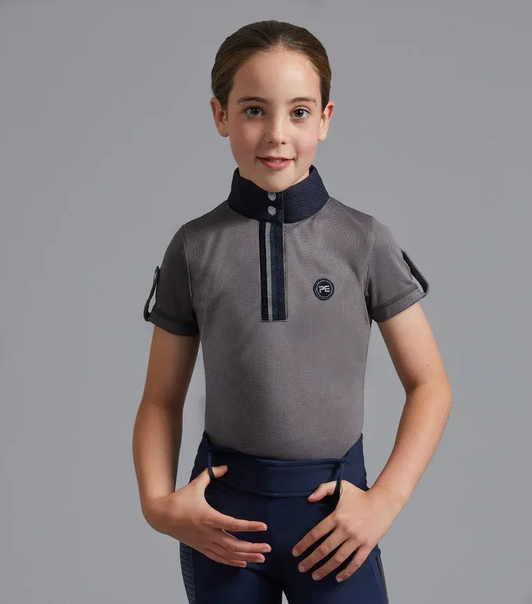 PEI Amia Girls Riding Shirt (Grey)