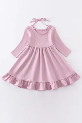 Pink ruffle girl dress