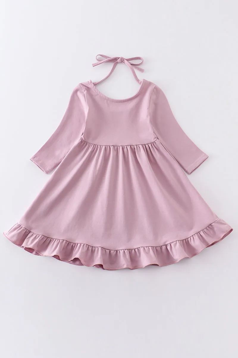 Pink ruffle girl dress