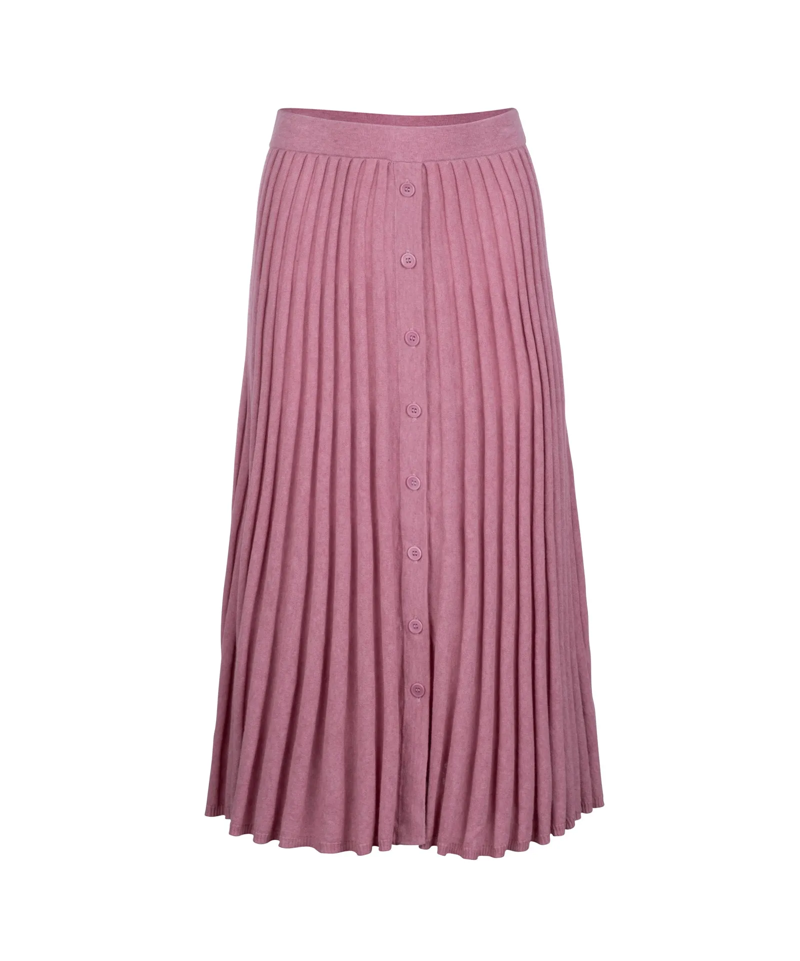 Pleated Button Up Midi Skirt