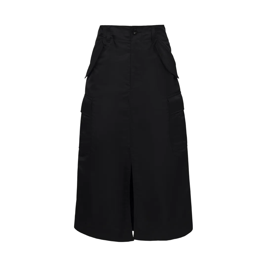 Pleated Cargo Midi Skirt