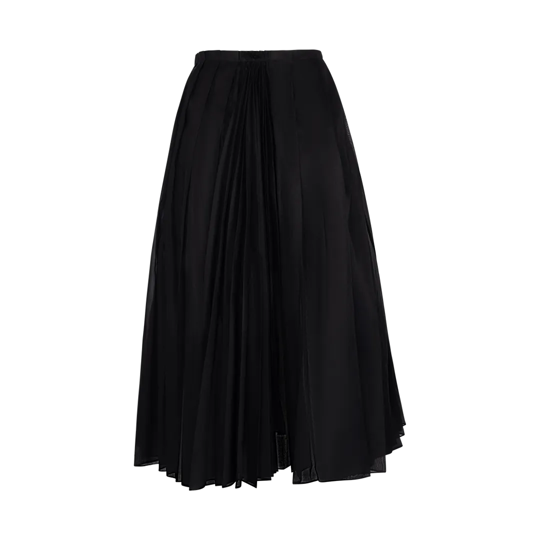 Pleated High Waist Midi Skirt