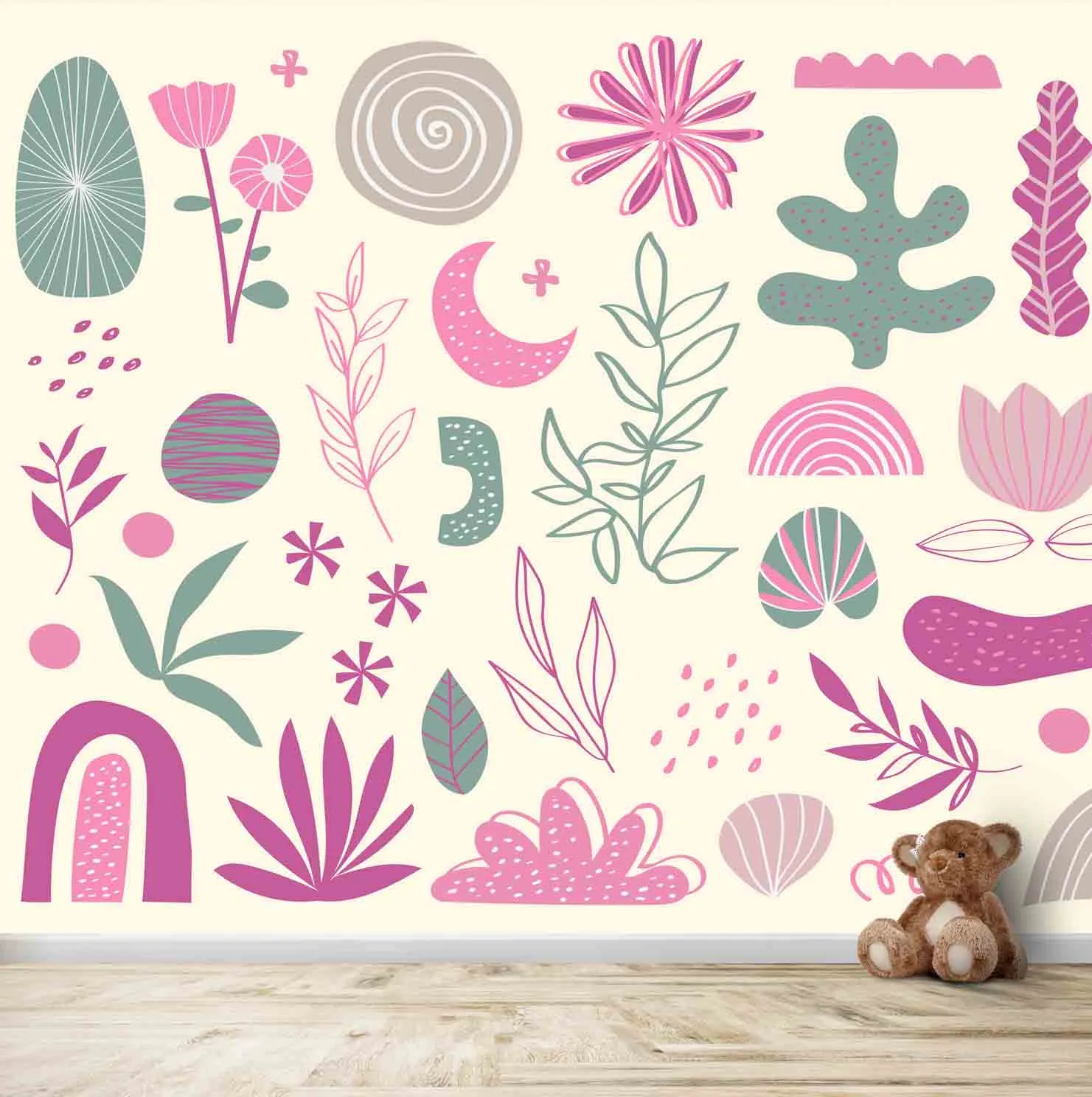 Pretty Sea Plants Theme Wallpaper for Young Kids Rooms, Customised