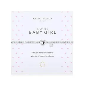 "A Little Baby Girl" Silver Bracelet with Heart Charm (Pack of 1)