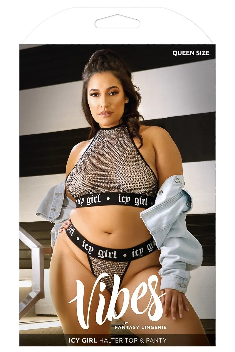 "Icy Girl" Metallic Fishnet Set