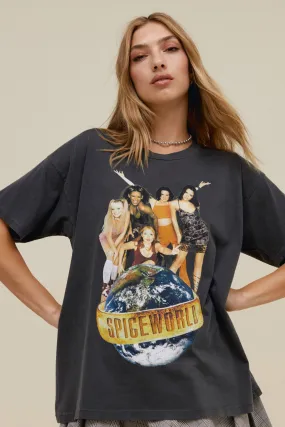 Spice Girls Spiceworld Merch Tee in Pigment Black