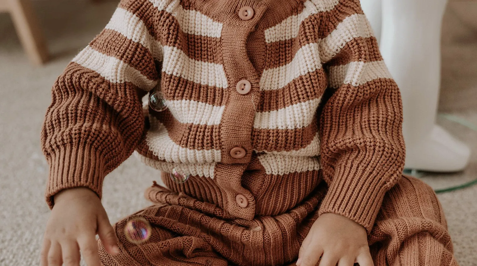 Striped cardigan - Chocolate