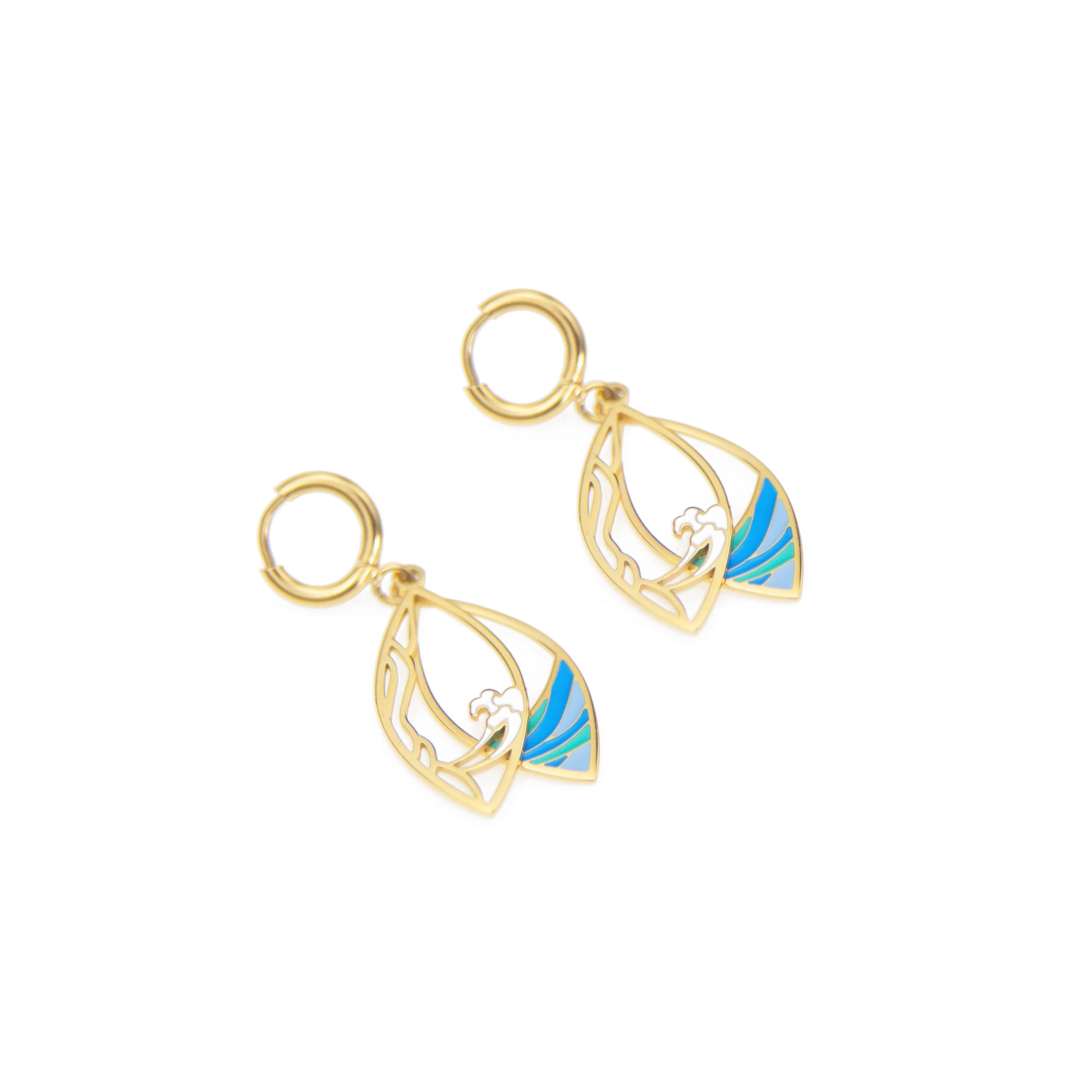 Walk on Water Enamel Drop Earrings