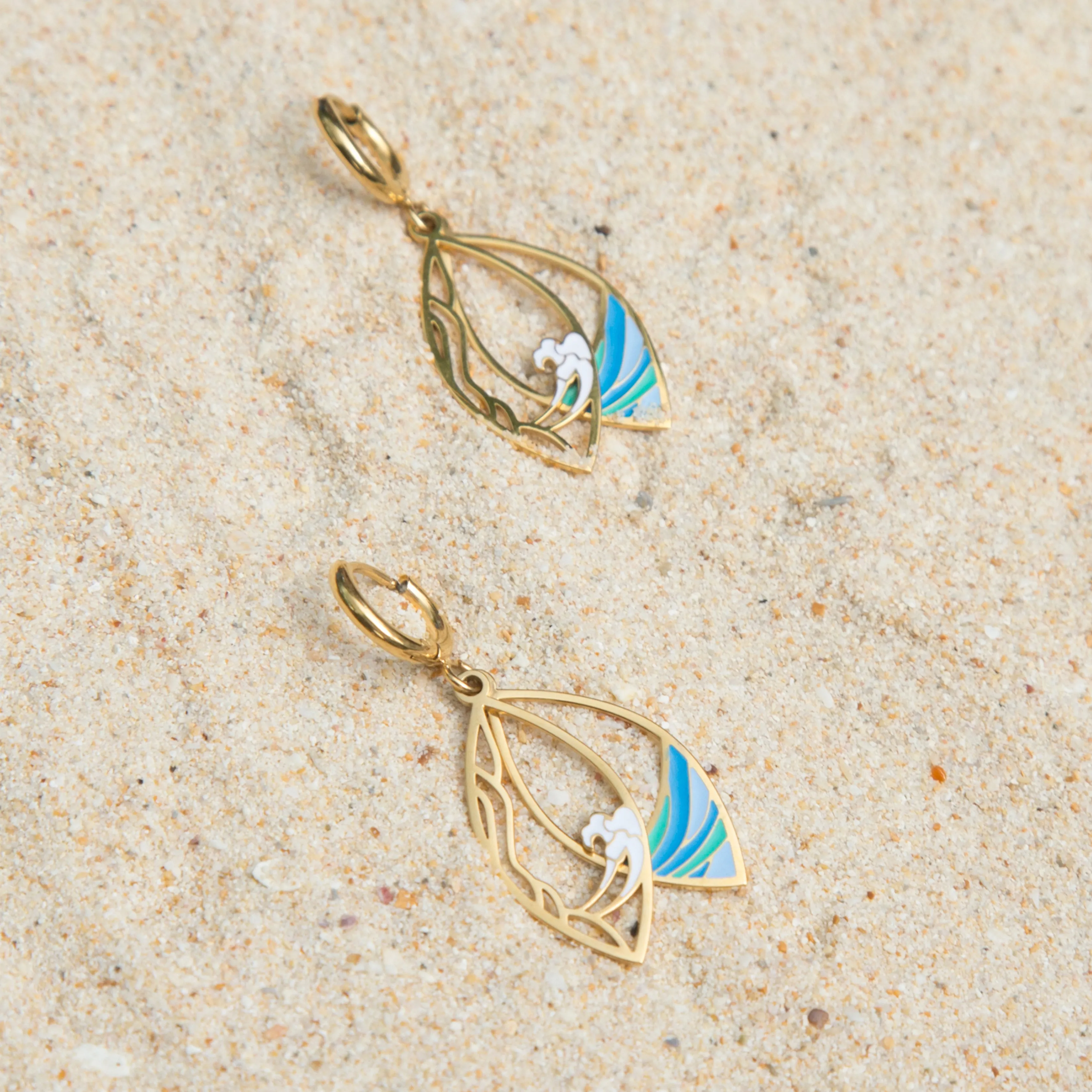 Walk on Water Enamel Drop Earrings