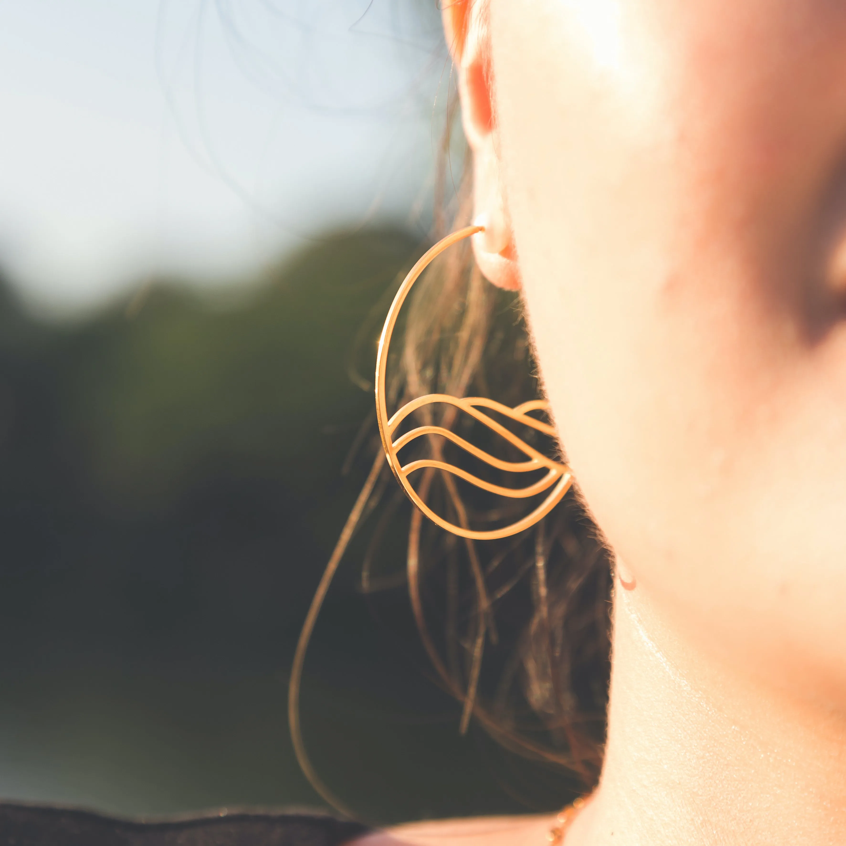 Walk on Water Hoop Earrings